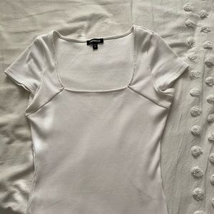 Express white square neck body suit size medium